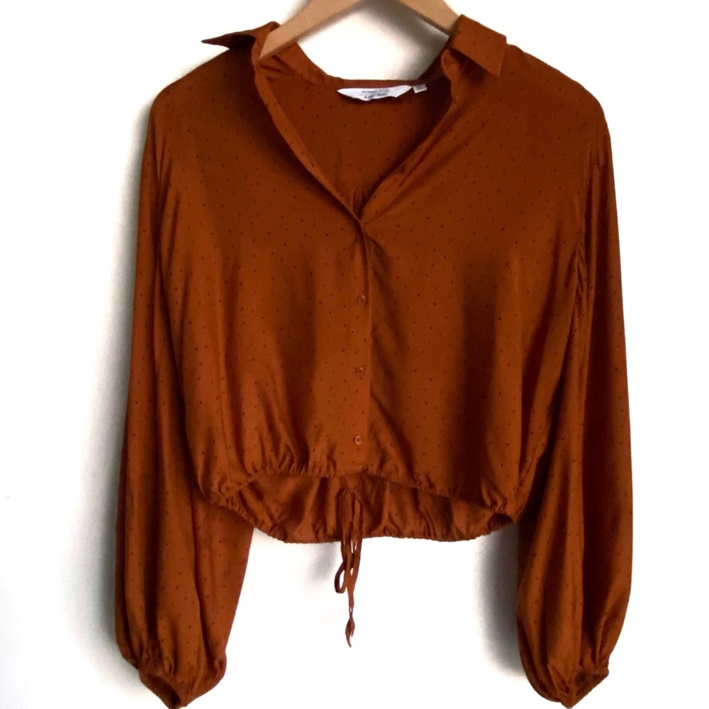 & Other Stories Rust Orange Polka Dot Blouse